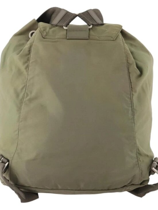PRADA Backpack Nylon Beige Silver Auth YKZ795 main image 11